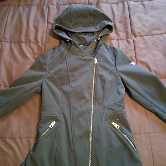 GUESS Designer Crossbody Zipper Dark Green Women's Jacket Size Small. - Picture 4 of 9